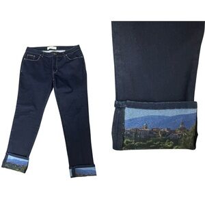 Soft Surroundings Beija Flor Scenic Cuff Jeans Size 16